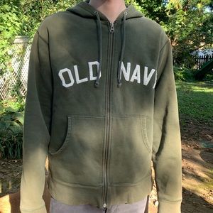 Old Navy Army Green Zip-up Sweatshirt 🌙